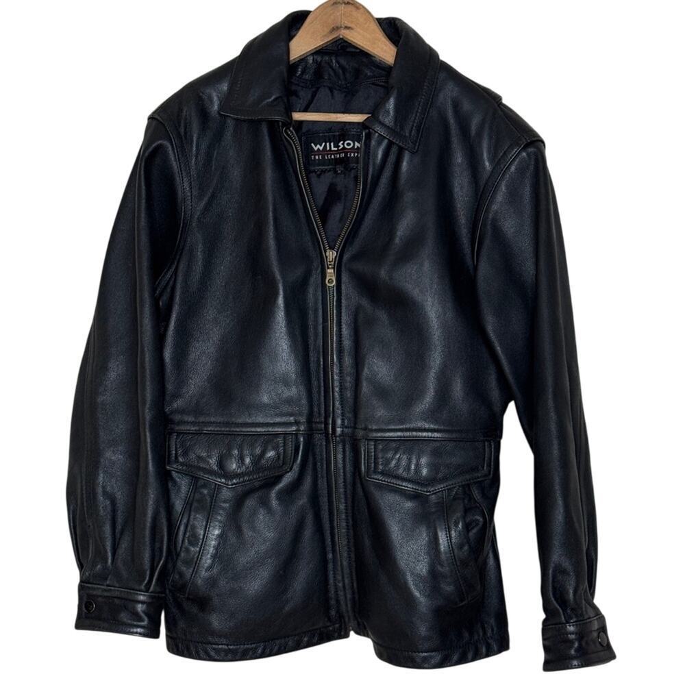 Wilson Women’s Black Leather Bomber Jacket Size M